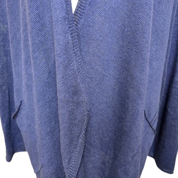 Eileen Fisher Straight Cardigan Fine Gauge‎ Linen Sapphire Blue 2X - Picture 4 of 13
